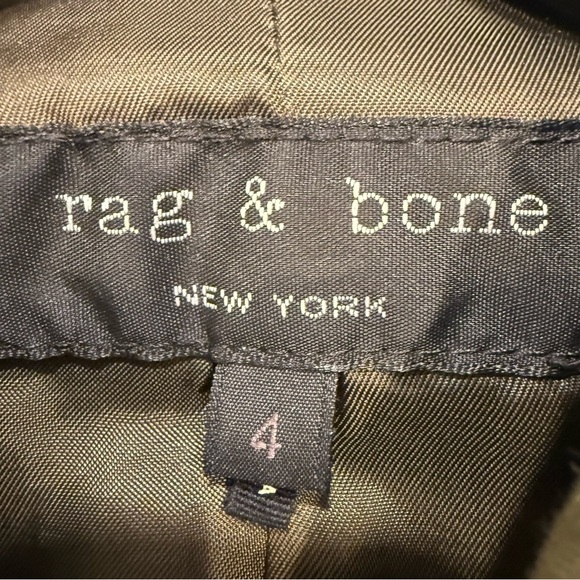Rag & Bone Womens Army Olive Green Utility Snap Button Zip Military Jacket sz 4 - Picture 5 of 16